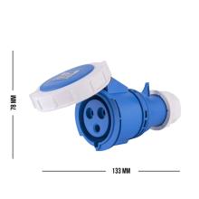 Ổ cắm công nghiệp 32A; 220~240V-2P+E; IP67-6h